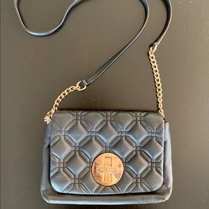 Kate Spade Black Leather Crossbody w Chain Straps